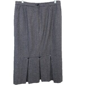 Vintage  Hunters Run  Midi Skirt Houndstooth Size‎ 12 Pleats Lined Business Work